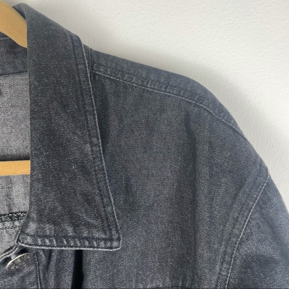 Denim & Co Black Floral Stitch Denim Jacket Size 2X - Picture 7 of 9